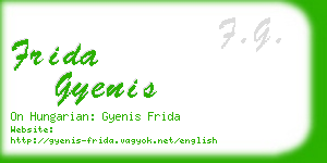 frida gyenis business card